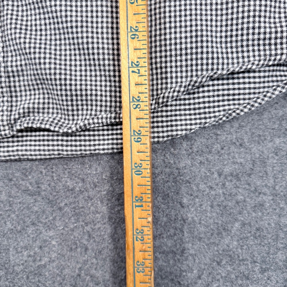 LL Bean Mens Large Regular Black White Houndstooth Cotton Button Down Shirt USA - Picture 6 of 8